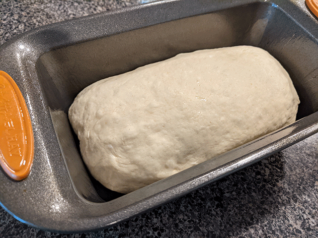 sourdough in bread pan