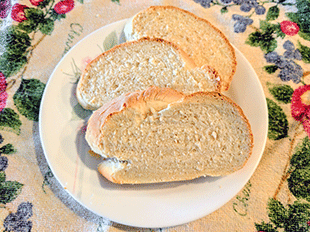 sliced french bread on a plate