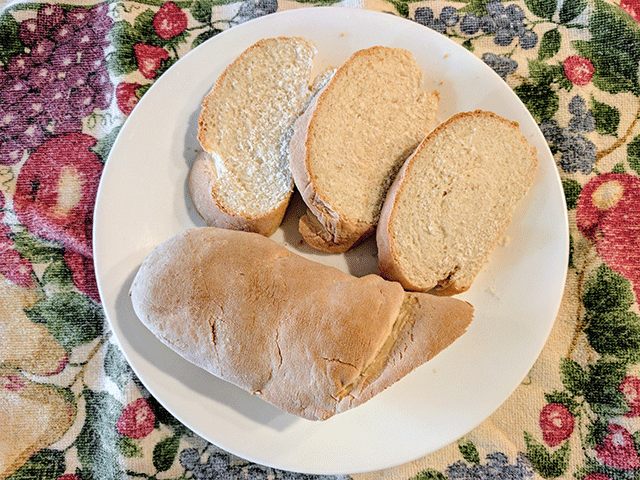 finished french bread on a plate