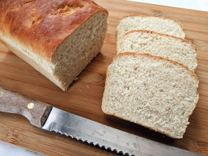 sourdough sandwich bread on cutting board