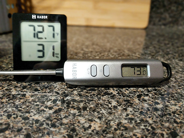 thermometers on countertop. items for beginner bakers. 