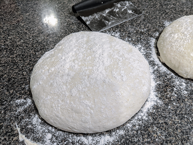 flour on pre shaped sourdough rounds