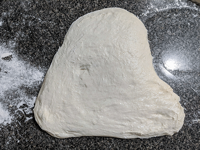 sourdough dough on counter
