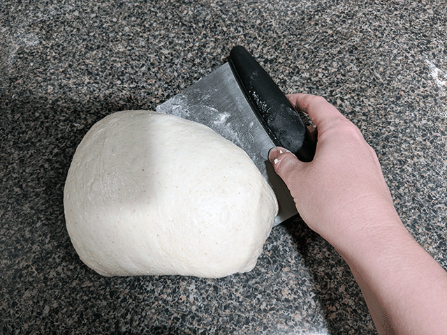 preshaping White 'N' Wheat Artisan Sourdough Bread