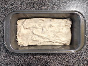 english muffin bread dough in pan