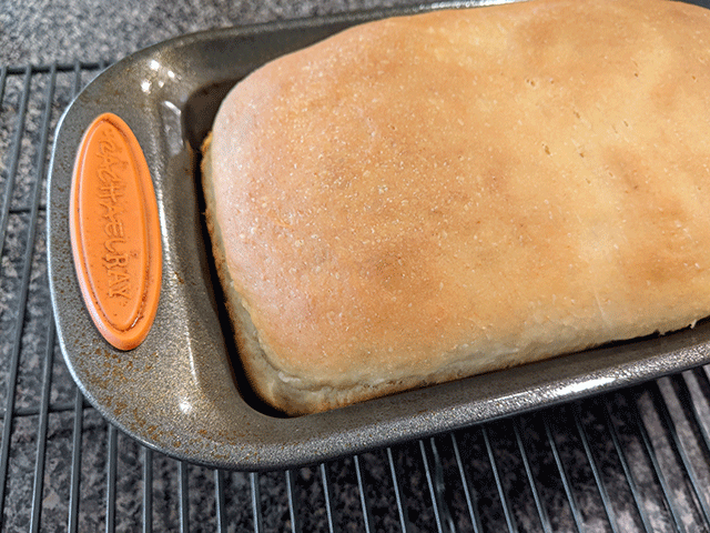 super soft sourdough sandwich bread in pan