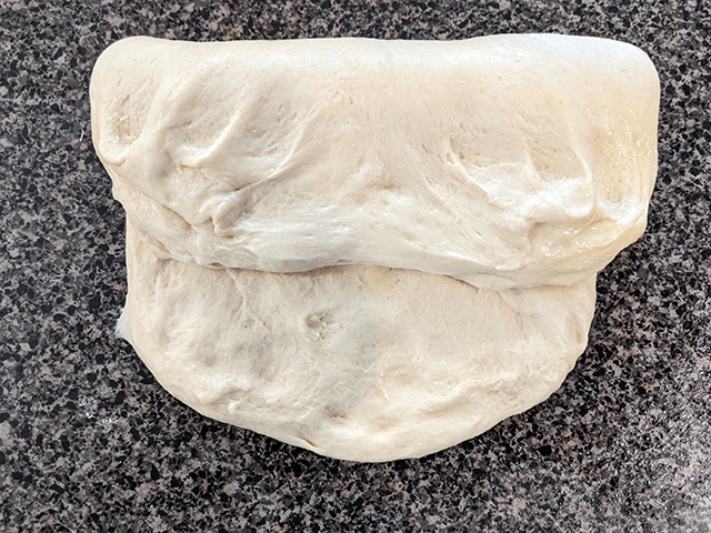 super soft sourdough sandwich bread dough folded down