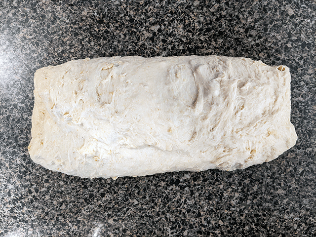 Sourdough Maple Oat Sandwich bread dough folded