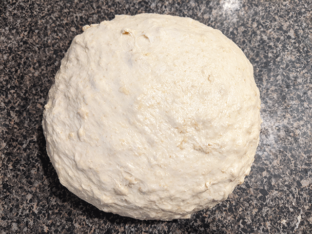 Sourdough Maple Oat Sandwich bread dough preshape round