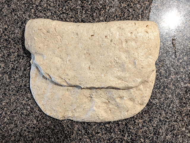 folded rye dough