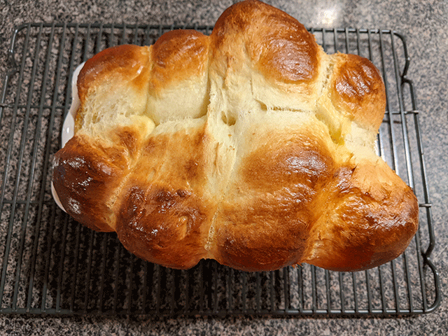 brioche exploding out of the pan