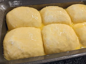egg wash on beginner brioche sandwich bread dough
