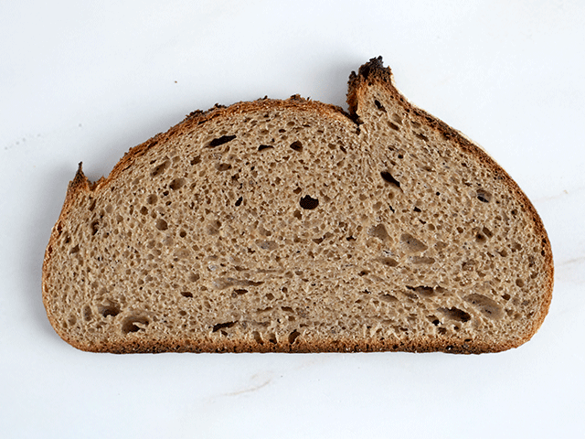 50/50 wheat and rye artisan-style sourdough bread