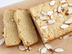 honey almond flour bread gluten free on parchment paper