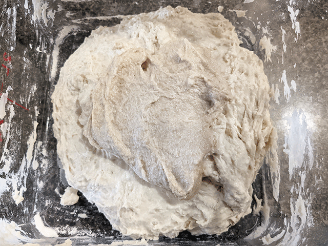 levain added to naturally leavened artisan bread