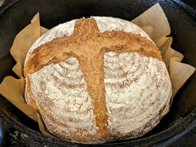 Same-Day Artisan-Style 75% Wheat Bread - first bake
