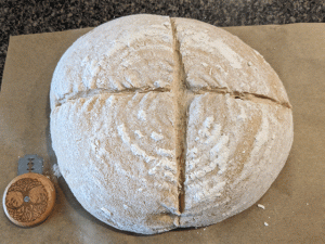 Same-Day Artisan-Style 75% Wheat Bread - score dough