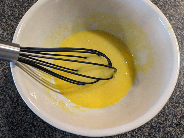 whisk eggs for braided egg bread