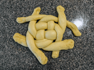 step three braided egg bread process