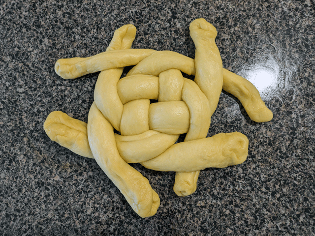 step three braided egg bread process