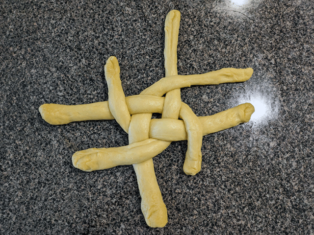 step two braided egg bread process